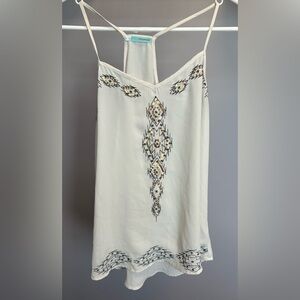MAURICES Size SMALL Cream Embroidered With Sequin Designed  Camisole Top